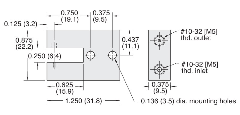 Clippard 1030 Non-Contacting Gap Sensor Dimensions