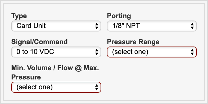 Cordis Pressure Controls Product Configurator